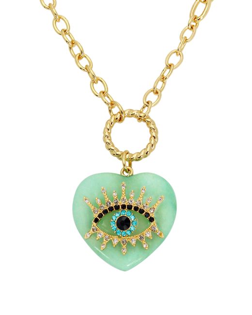 Kurt Geiger Metallic Evil Eye Heart Pendant Necklace