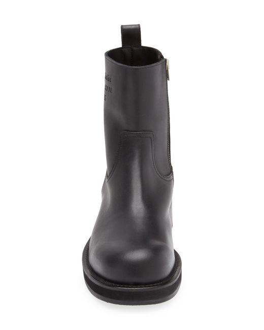 Acne Black Leather Ankle Boot for men