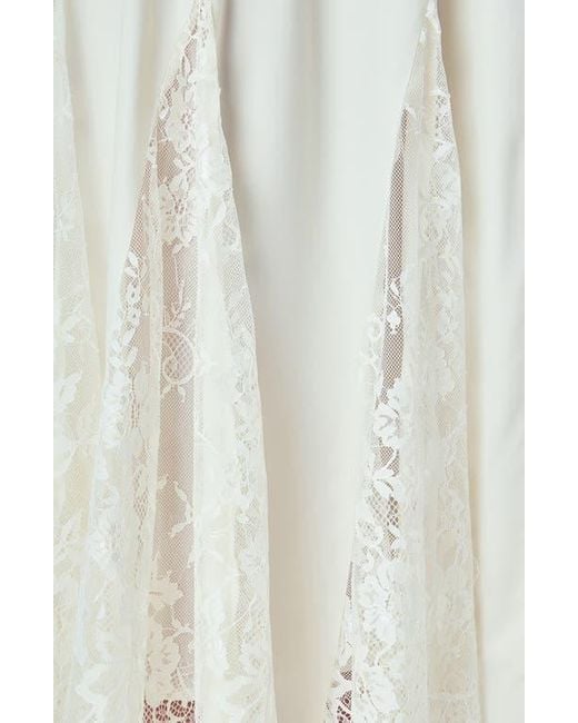 Endless Rose White Lace Inset Satin Dress