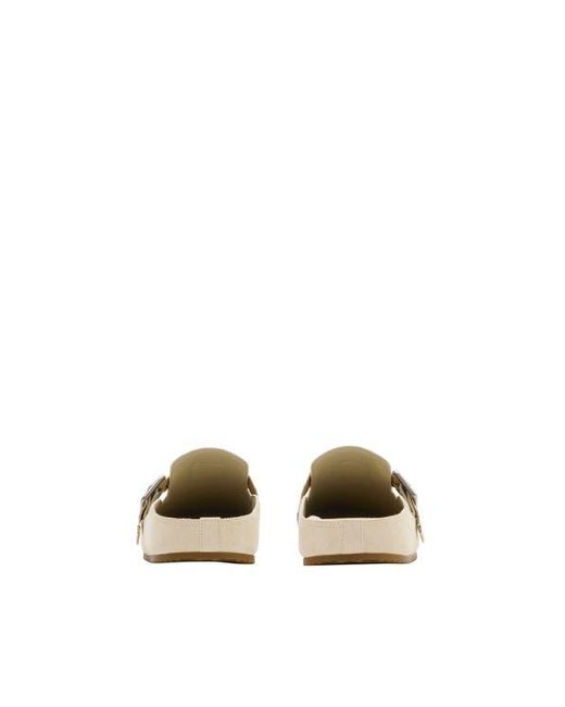 Burberry White Suede Urchin Clogs