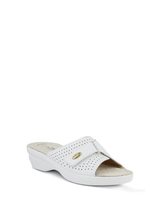 Flexus by Spring Step White Kea Slide Sandal