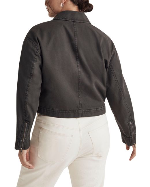Madewell Black Crop (re)generative Chino Utilitarian Jacket