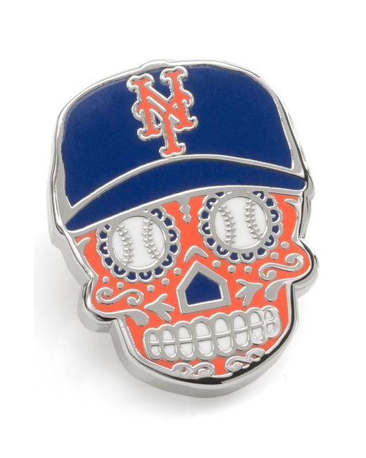 Cufflinks Inc. Blue Mlb New York Mets Sugar Skull Lapel Pin for men