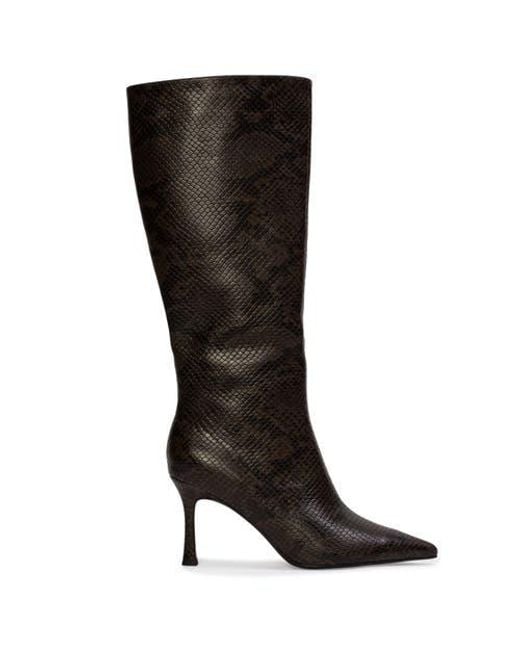 Black Suede Studio Black Draya 80 Snake Boot