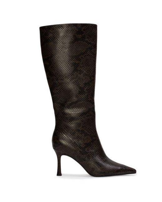 Black Suede Studio Women's Black Draya 80 Snake Boot - Main Image