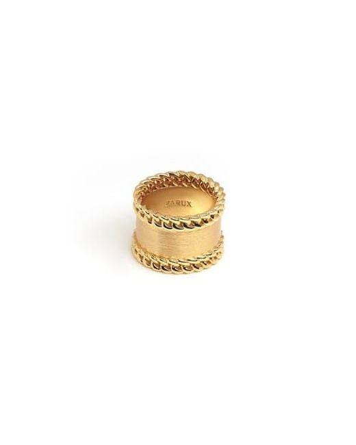 ZARUX Metallic Side Braid Ring
