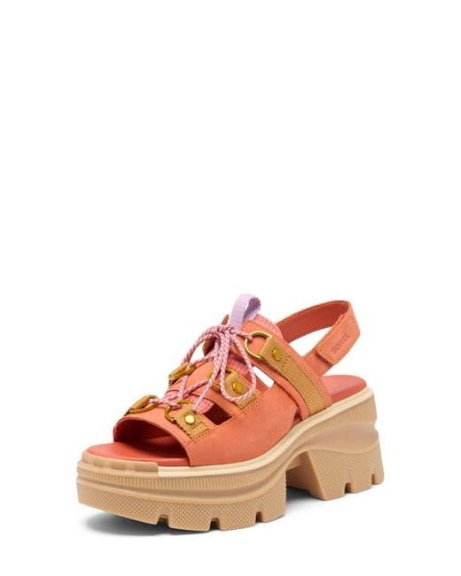 Sorel Red Rein Cb Lace-Up Platform Sandal