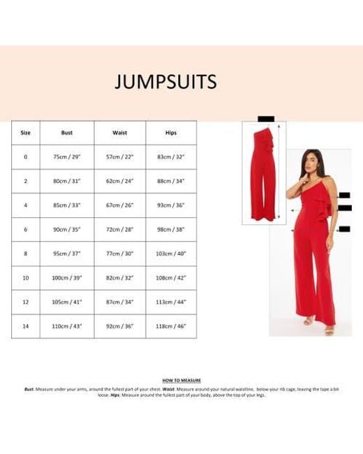 Quiz Blue Scuba Crepe Chain Front Frill Jumpsuit