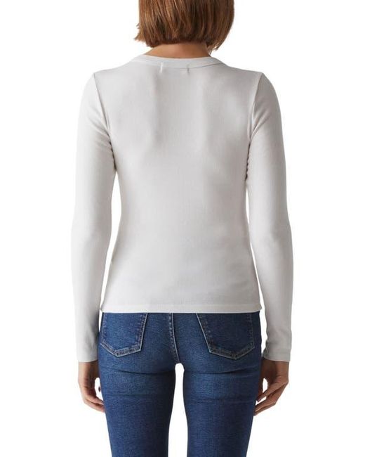 Michael Stars White Zola Long Sleeve T-Shirt