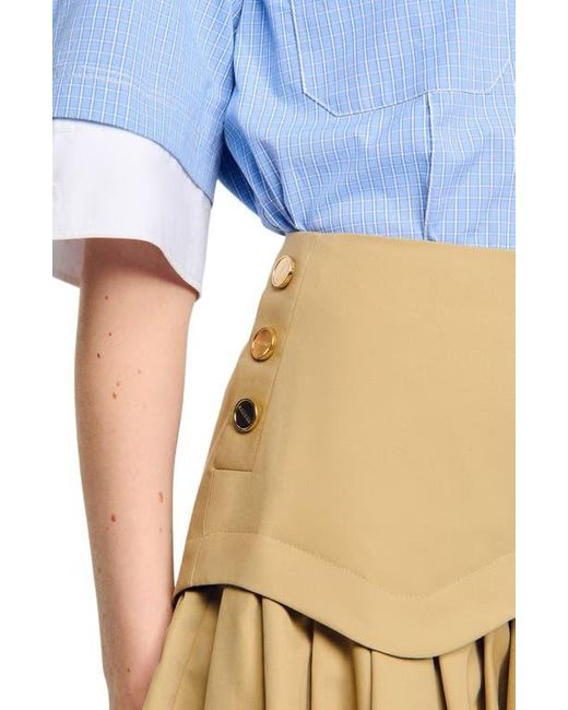 Sandro Blue Mini Flared Pleated Skirt