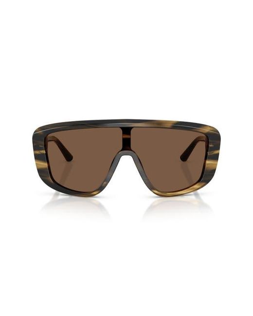 Dolce & Gabbana Brown 128Mm Rectangular Shield Sunglasses for men