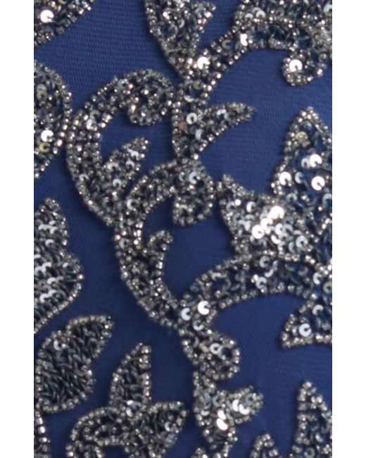 Pisarro Nights Blue Sequin Bodice Gown