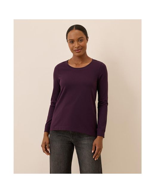Pact Purple Luxe Stretch Jersey Swing Long Sleeve Tee