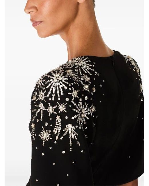 Jenny Packham Black Zeya Sequin-Embellished Midi Dress