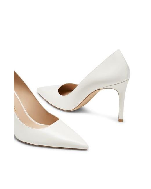 Stuart Weitzman White Stuart Power 85 Pump