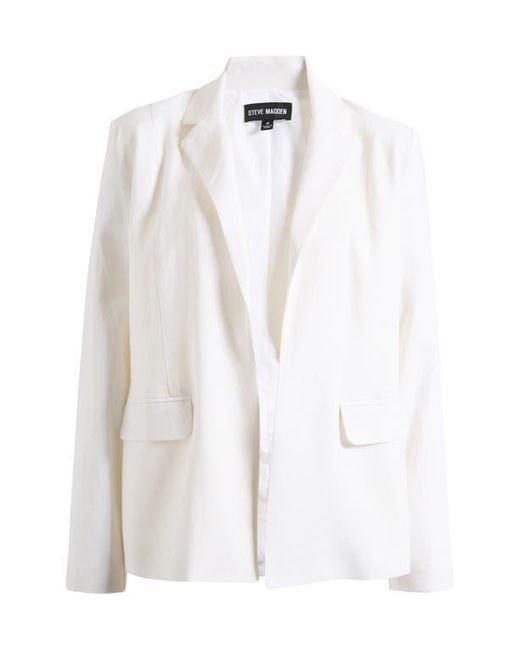 Steve Madden White Payton Linen Blend Blazer