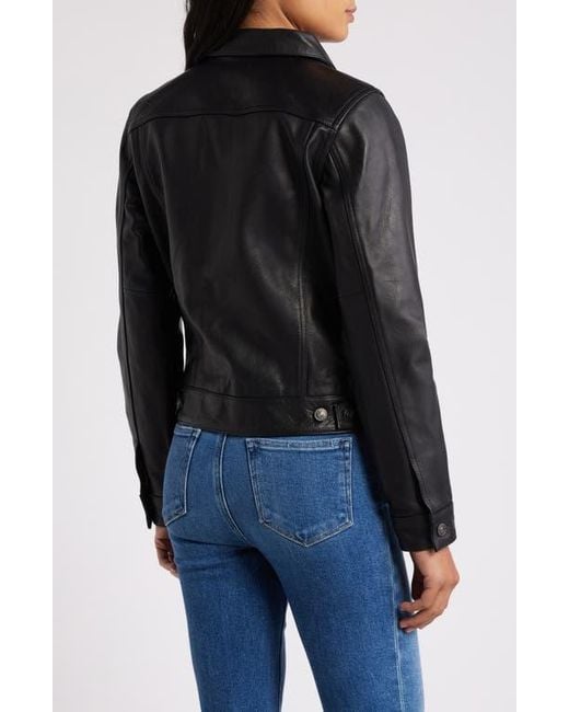 Schott Nyc Black Leather Trucker Jacket