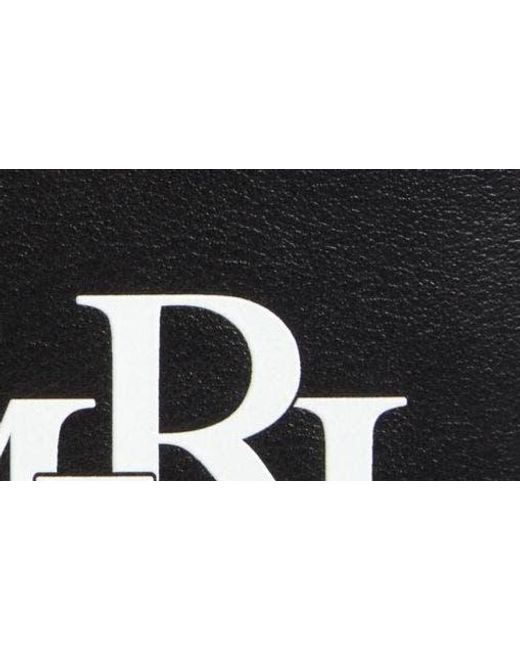 Amiri Black staggered Logo Leather Bifold Wallet for men