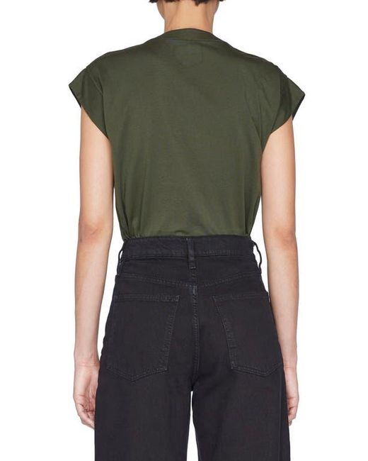 FRAME Green Le Mid Rise V-neck T-shirt