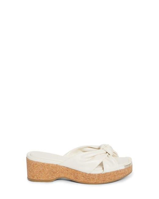 Jimmy Choo White Avenue Wedge Slide Sandal
