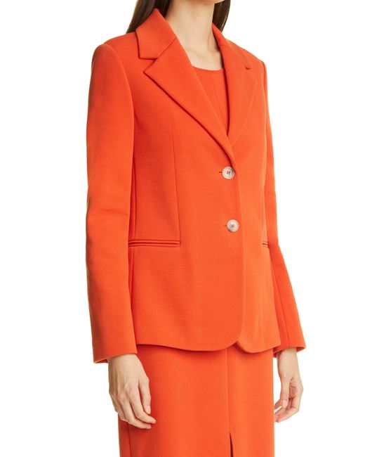 St. John Orange Notch Collar Milano Knit Jacket