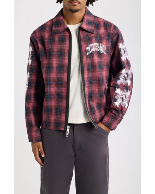 Memory Lane Red Plaid Zip Jacket for men