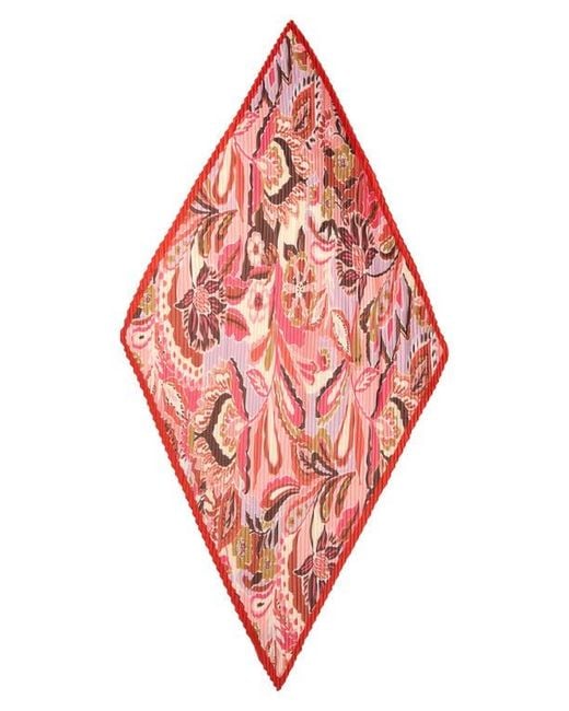 Echo Red Crazy Pleated Diamond Scarf