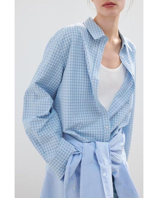 Mango Blue Checked Shirt