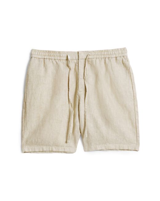 John Varvatos Natural Daryl Drawstring Linen Blend Shorts for men