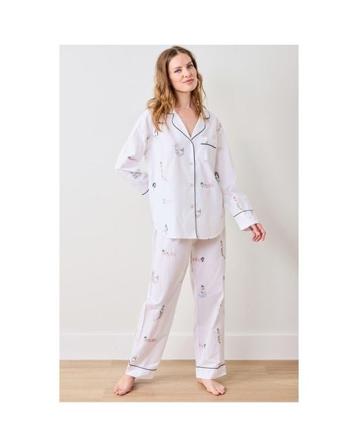 Printfresh White Long Pj Set
