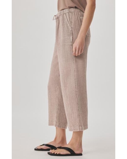 Splendid Pink Adele Cotton Gauze Drawstring Pants