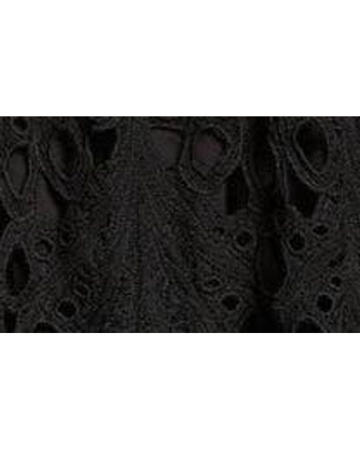 Ramy Brook Black Belle Embroidered Lace High-low Dress