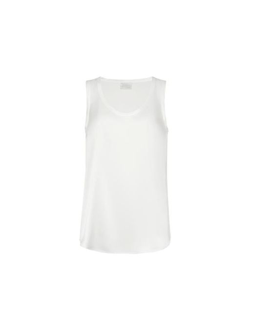 Brunello Cucinelli White Satin Top