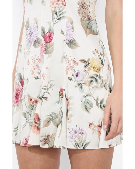 Alice + Olivia White Julietta Floral Print Minidress