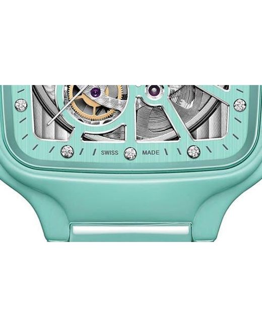 Rado Green True Square Diamond Automatic Open Heart Bracelet Watch, 38Mm