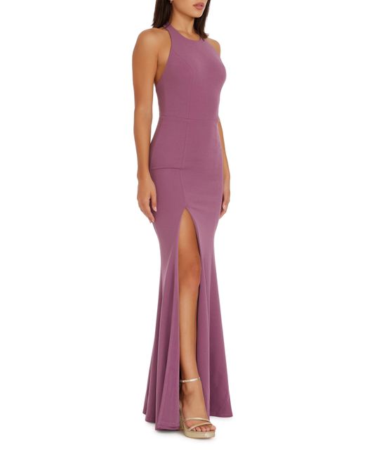 Dress the Population Red Paige Halter Neck Mermaid Gown