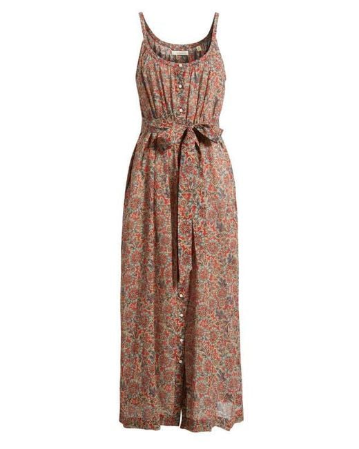 Doen Nevita Belted Organic Cotton Voile Midi Dress | Lyst