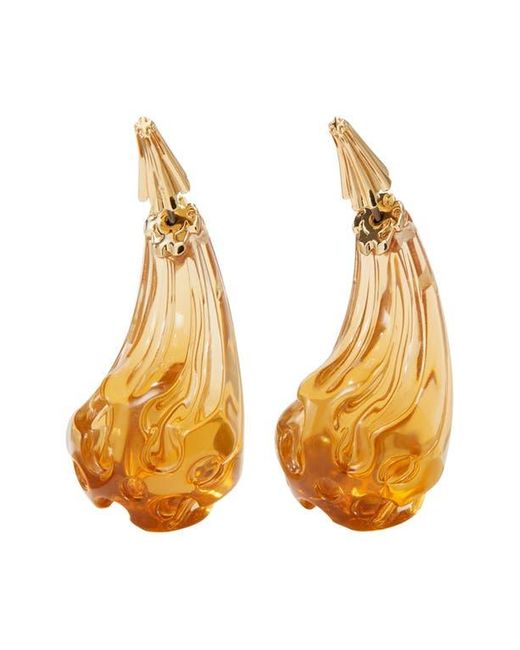 Tory Burch Yellow Logo Drop Front/Back Earrings
