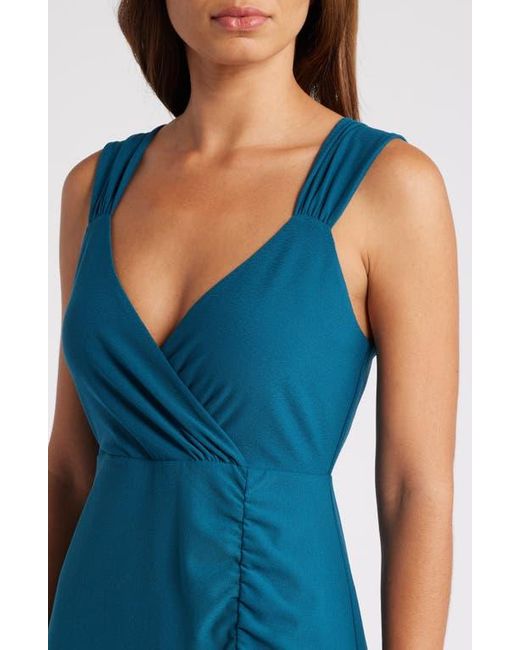 Chelsea28 Blue Gathered Jersey Dress