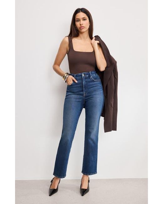 GOOD AMERICAN Blue Modern Tank Thong Bodysuit