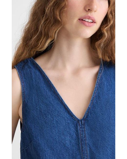 Madewell Blue Denim V-Neck Shell