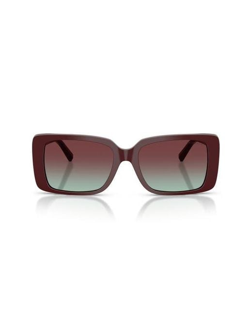 Tiffany & Co Brown 55Mm Gradient Rectangular Sunglasses
