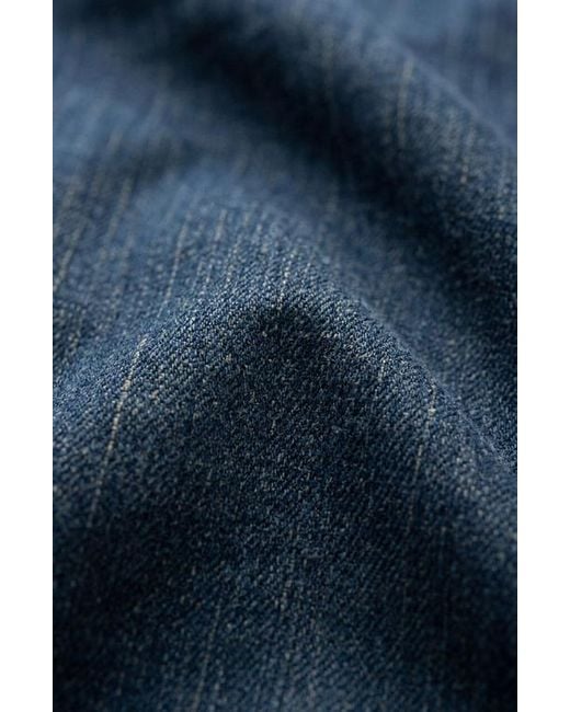 Modenaire Blue Denim Zip Front Patch Pocket Jacket
