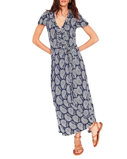 Boden Blue Nicola Paisley Print Jersey Dress