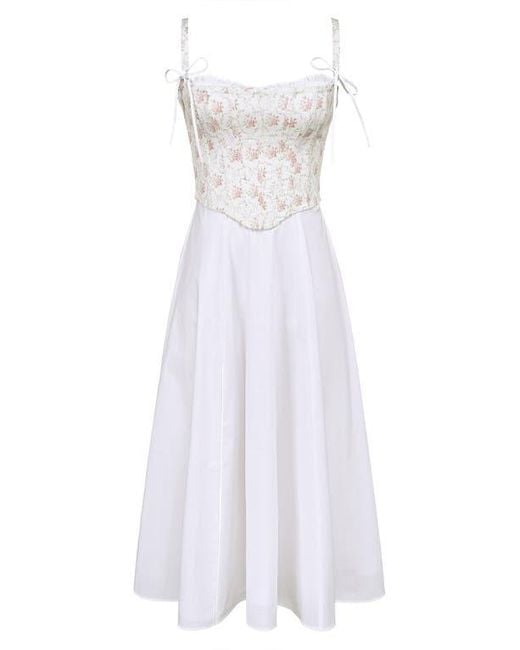 House Of Cb White Clarabelle A-Line Dress