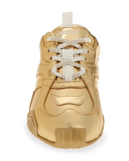 Versace Natural Galaxia Metallic Leather Sneaker