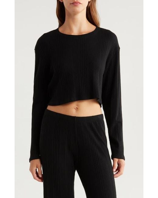 Andine Black Maeve Palermo Rib Long Sleeve Crop Top