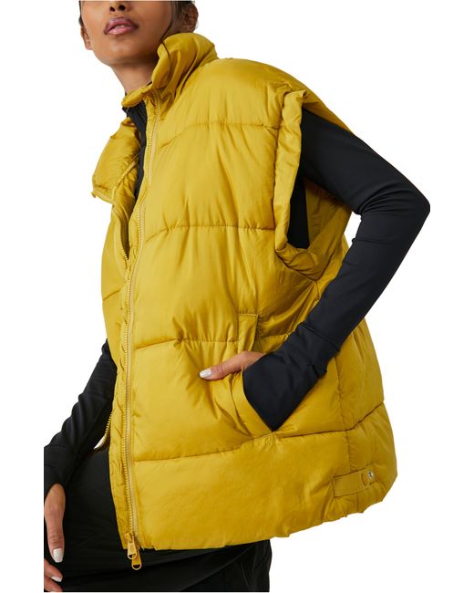 yellow down vest women's