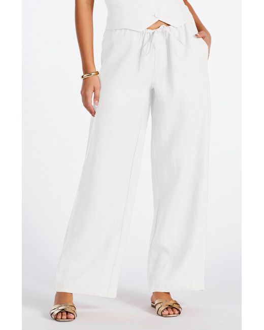 Bishop + Young White Positano Drawstring Pant