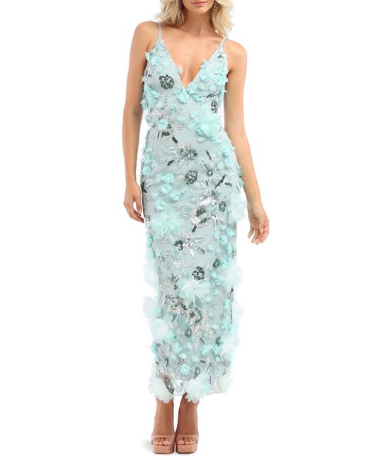 HELSI Blue Norah Sequin Floral Gown